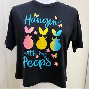 Easter Crop Style T-shirt “Hanging with my Peeps”